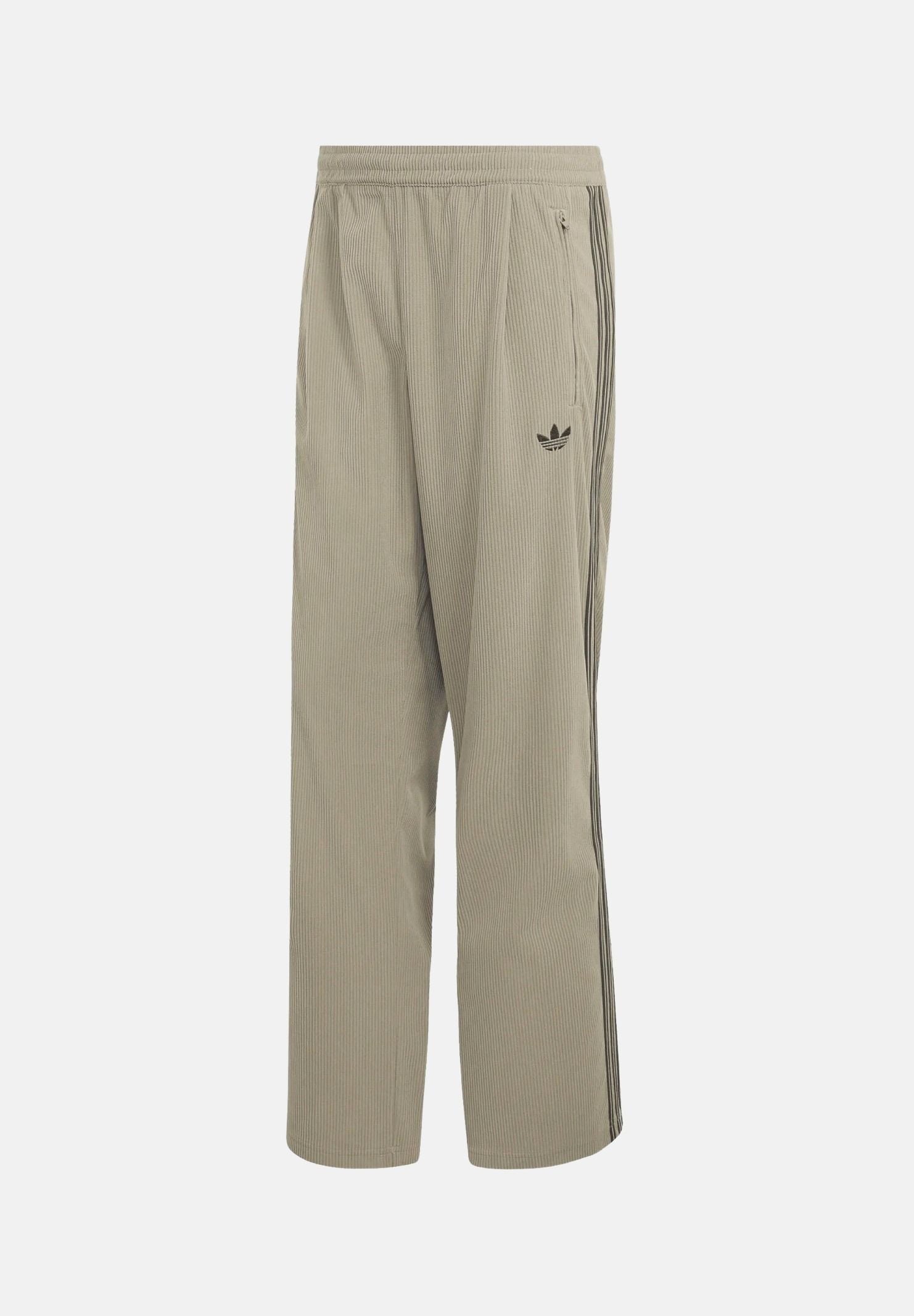 ADIDAS ORIGINALS Pantaloni FIREBIRD CORDUROY Silver Pebble beige uomo con gamba ampia KT4338 . ADIDAS ORIGINALS 
