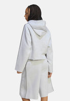 ADIDAS ORIGINALS Felpa SST 2.0 CROPPED HOODY Light Grey grigio chiaro da donna con iconiche 3-Stripes a contrasto. KT4690 . ADIDAS ORIGINALS 