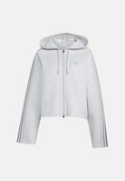ADIDAS ORIGINALS Felpa SST 2.0 CROPPED HOODY Light Grey grigio chiaro da donna con iconiche 3-Stripes a contrasto. KT4690 . ADIDAS ORIGINALS 