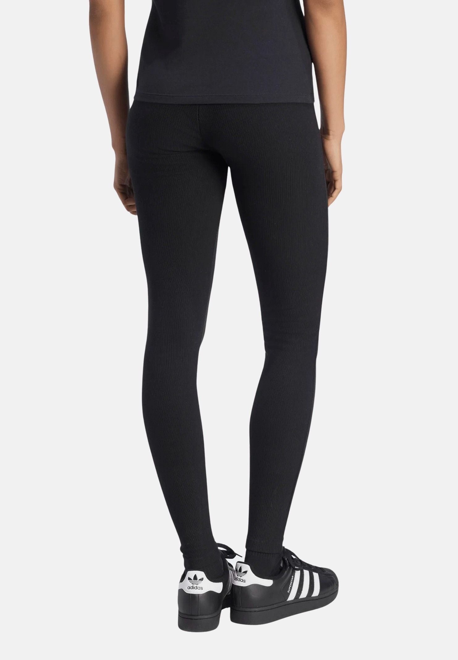 ADIDAS ORIGINALS Leggings nero da donna con design stampato e iconici dettagli sportivi a contrasto. KT4771 . ADIDAS ORIGINALS 