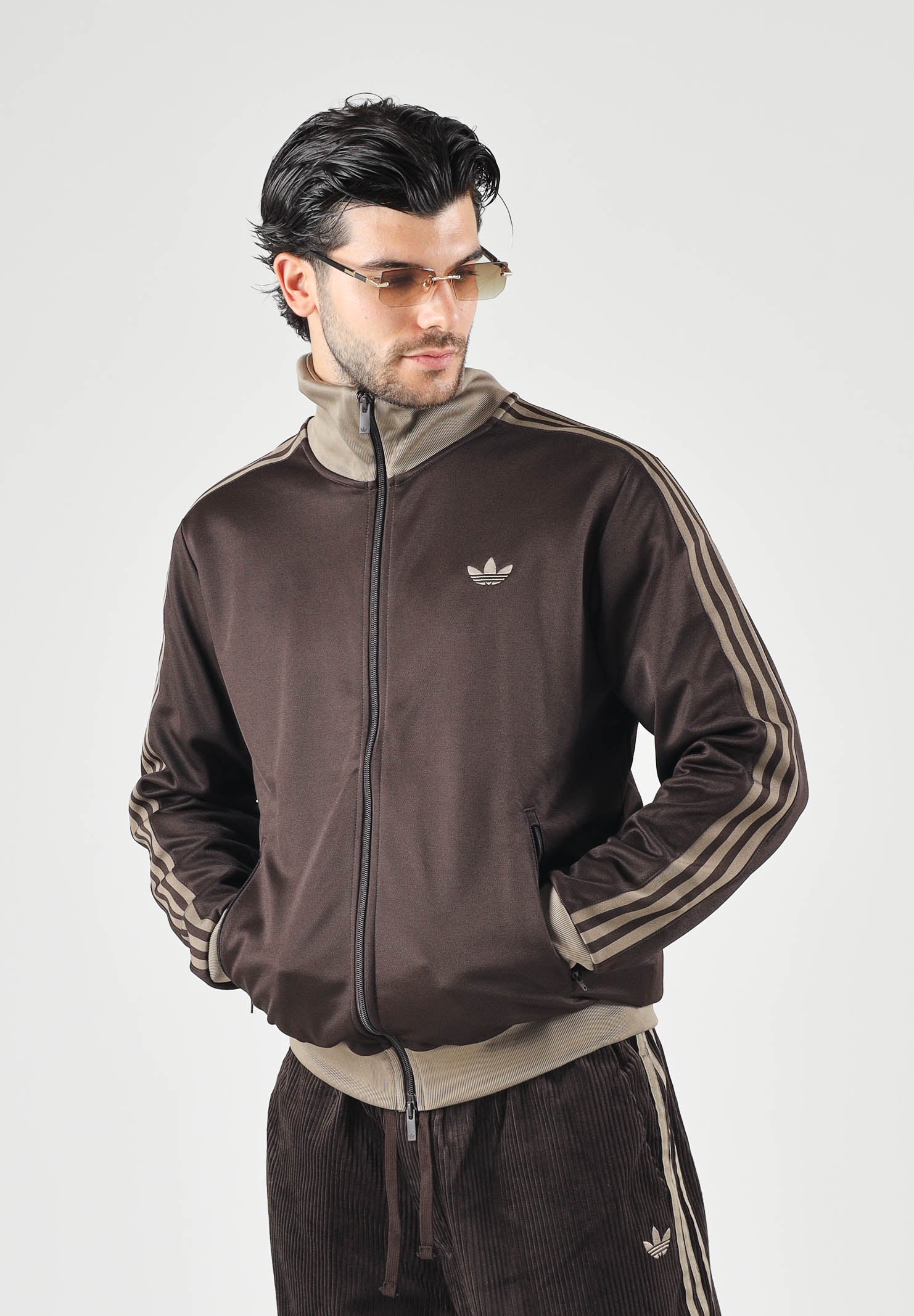 ADIDAS ORIGINALS Felpa con zip CLASSIC TRACK TOP Aurora Coffee marrone da uomo KT5042 . ADIDAS ORIGINALS 