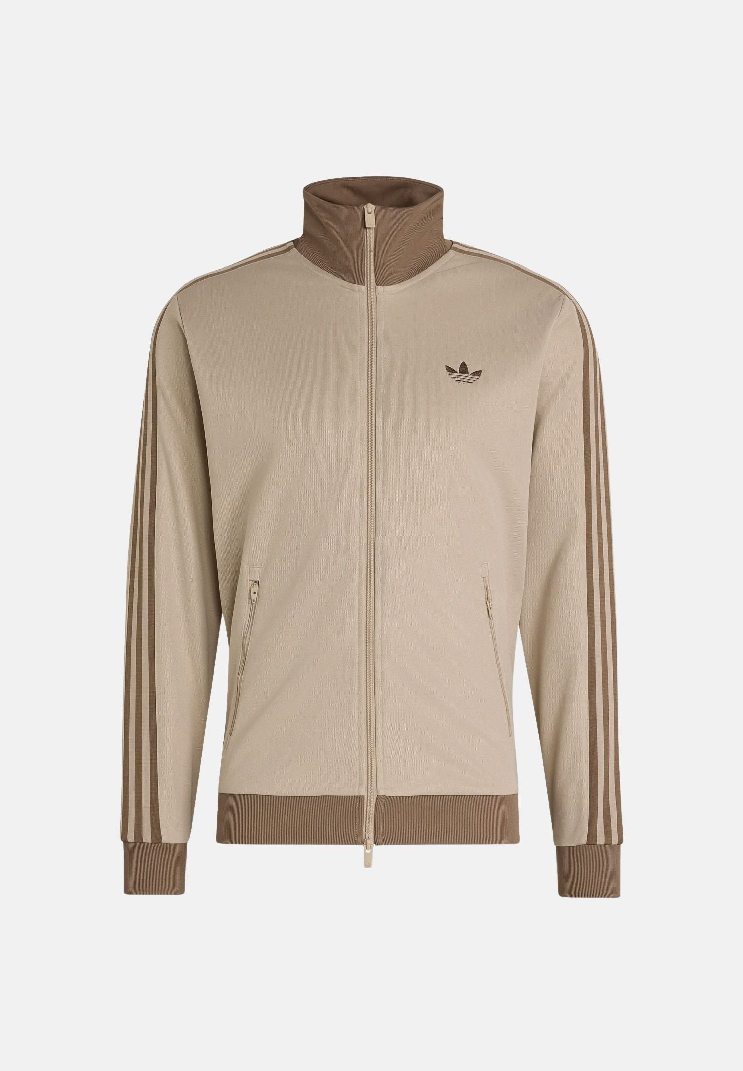 ADIDAS ORIGINALS Felpa CLASSIC TRACK TOP Khaki beige da uomo con zip e dettagli a contrasto. KT5044 . ADIDAS ORIGINALS 
