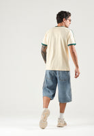 ADIDAS ORIGINALS T-shirt 3-STRIPES Warm Vanilla da uomo con logo iconico KT5058 . ADIDAS ORIGINALS 
