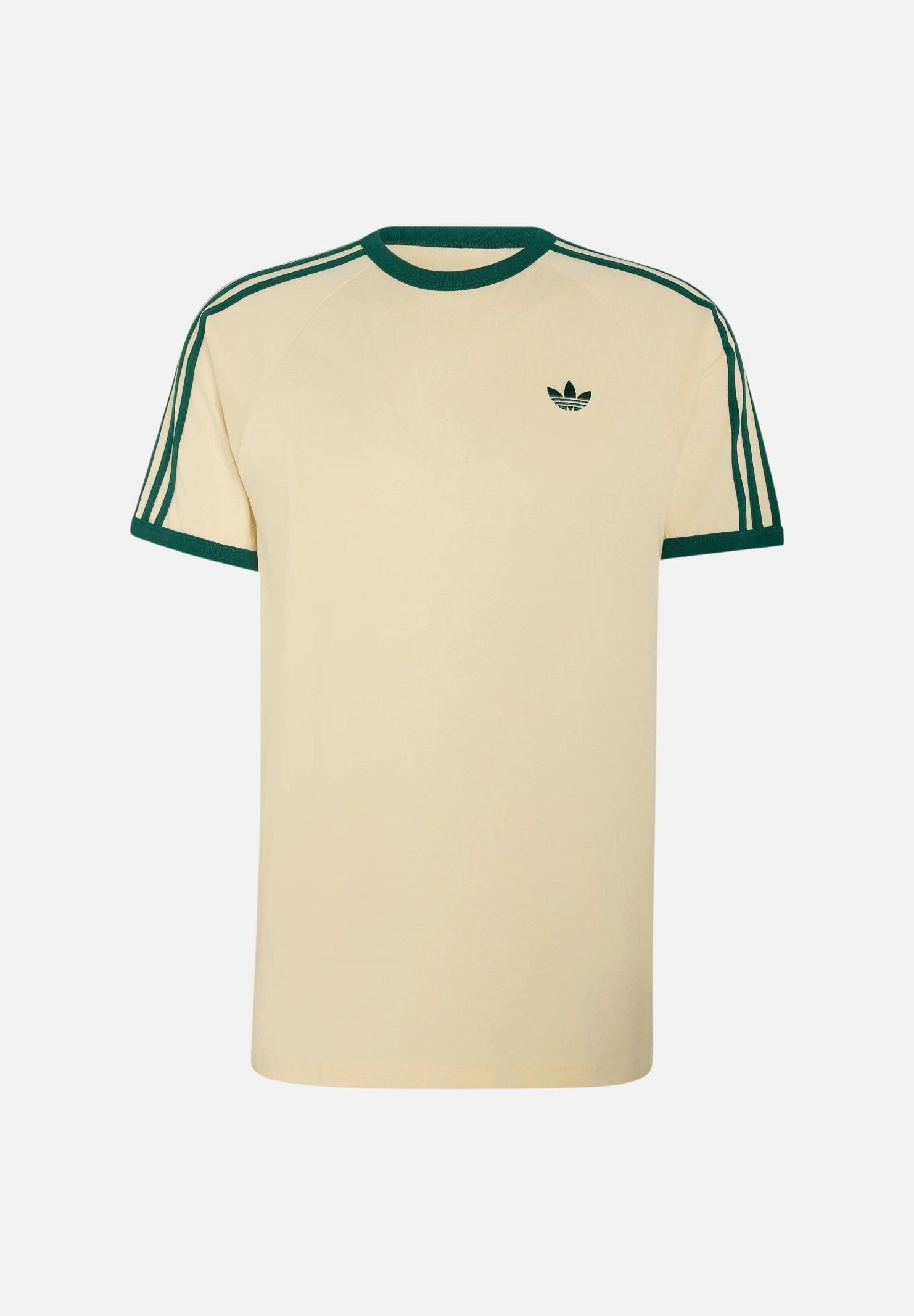 ADIDAS ORIGINALS T-shirt 3-STRIPES Warm Vanilla da uomo con logo iconico KT5058 . ADIDAS ORIGINALS 