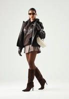 ADIDAS ORIGINALS Gonna WOVEN SKIRT colore Trace Brown, marrone, donna. KU0502 . ADIDAS ORIGINALS 