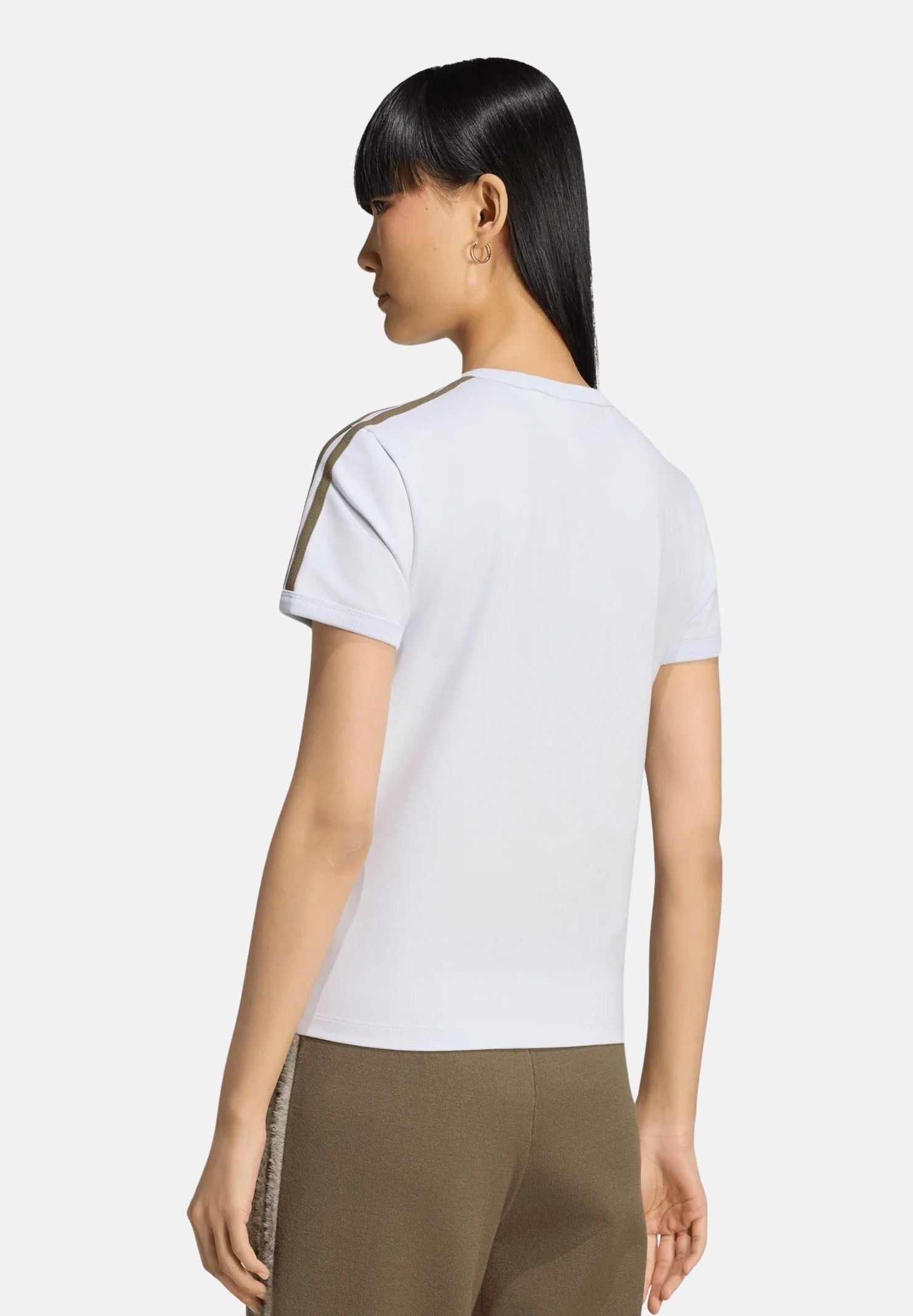 ADIDAS ORIGINALS T-shirt 3 STRIPES SLIM TEE Eropur Olys  lilla e verde  da donna KU8191 . ADIDAS ORIGINALS 