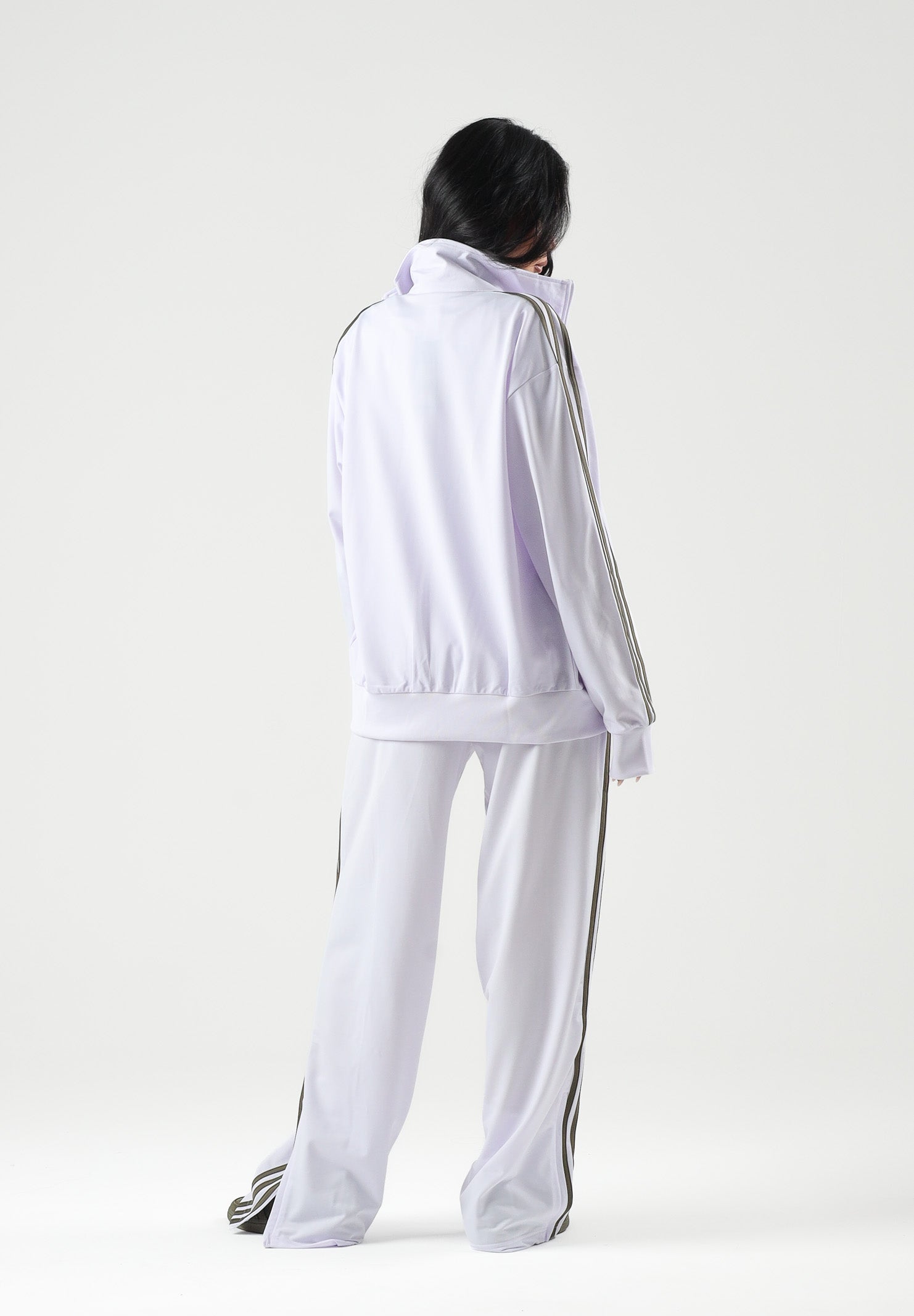 ADIDAS ORIGINALS Felpa con zip  FIREBIRD lilla da donna con 3-stripes iconiche e mini logo KU8195 . ADIDAS ORIGINALS 