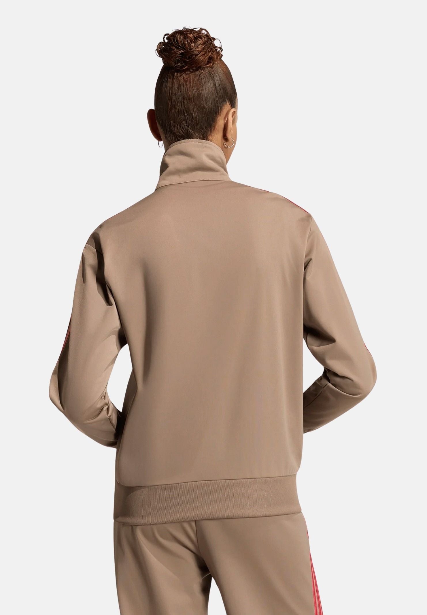ADIDAS ORIGINALS Felpa con zip FIREBIRD TRACK TOP LOOSE Khaki power pink, marrone e rosa, da donna KU8196 . ADIDAS ORIGINALS 