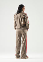 ADIDAS ORIGINALS Felpa con zip FIREBIRD TRACK TOP LOOSE Khaki power pink, marrone e rosa, da donna KU8196 . ADIDAS ORIGINALS 