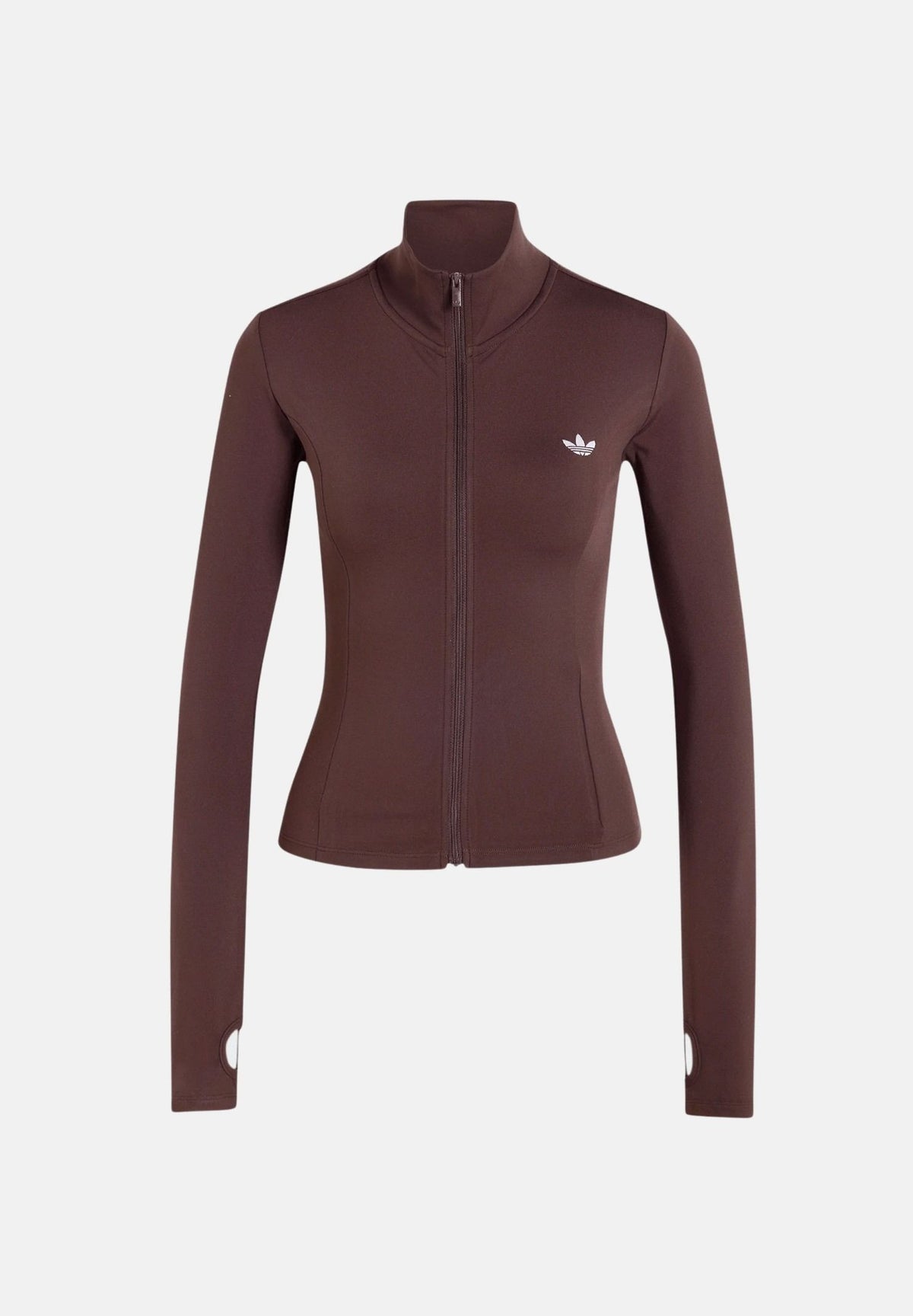 ADIDAS ORIGINALS Felpa con zip ESSENTIALS POLYESTER aurora coffé -marrone da donna KV9157 . ADIDAS ORIGINALS 
