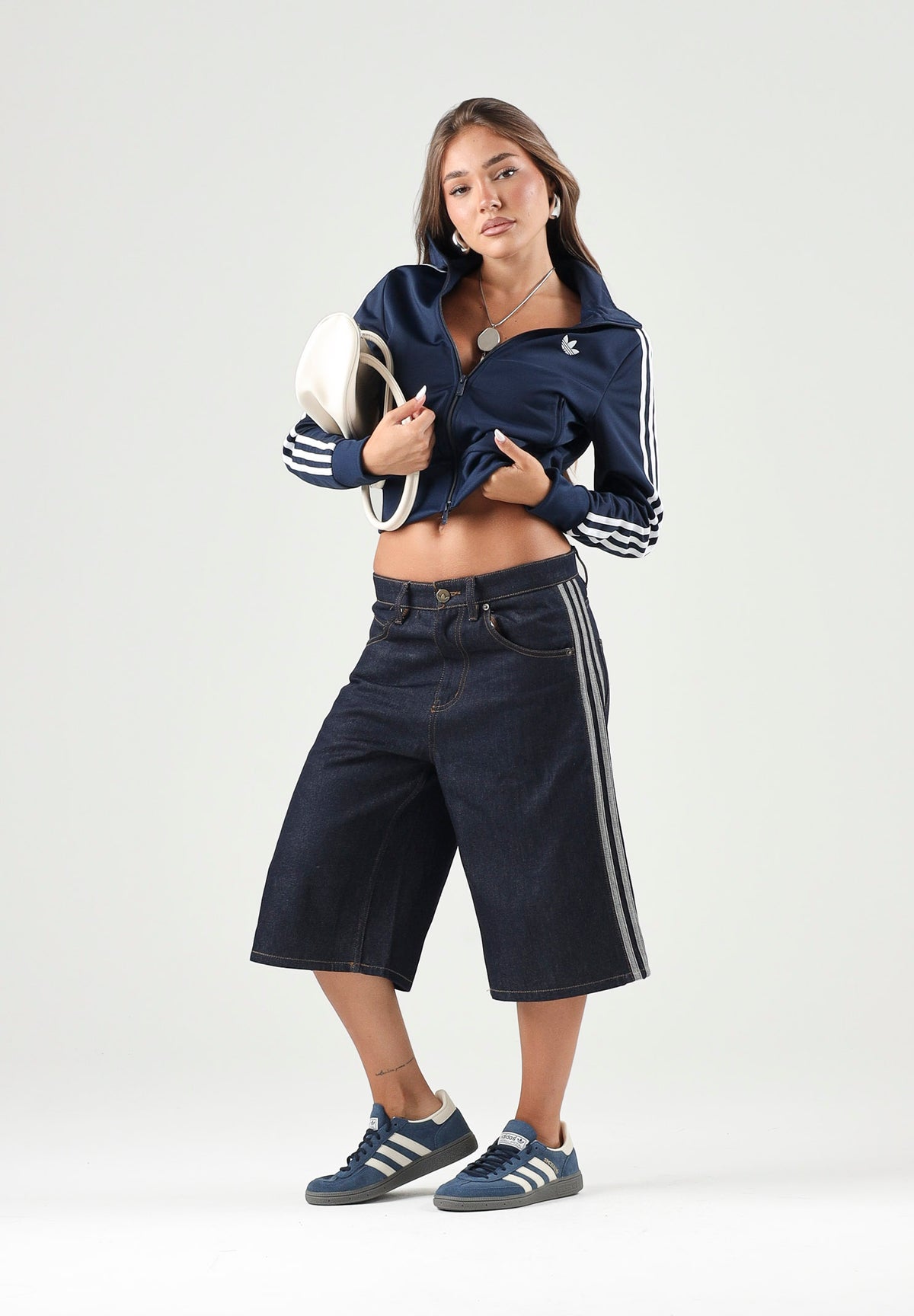 ADIDAS ORIGINALS Felpa con zip FIREBIRD CLASSIC TRACK indigo blu da donna KV9551 . ADIDAS ORIGINALS 