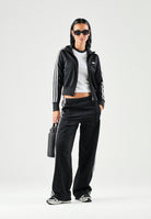 ADIDAS ORIGINALS Felpa con zip FIREBIRD CLASSIC nera e bianca da donna KV9552 . ADIDAS ORIGINALS 
