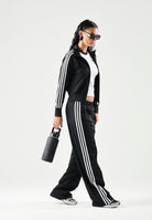 ADIDAS ORIGINALS Felpa con zip FIREBIRD CLASSIC nera e bianca da donna KV9552 . ADIDAS ORIGINALS 