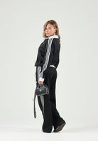 DIDAS ORIGINALS Felpa CLASSIC TRACK TOP nero da donna con iconiche 3-Stripes a contrasto KV9560 . ADIDAS ORIGINALS 