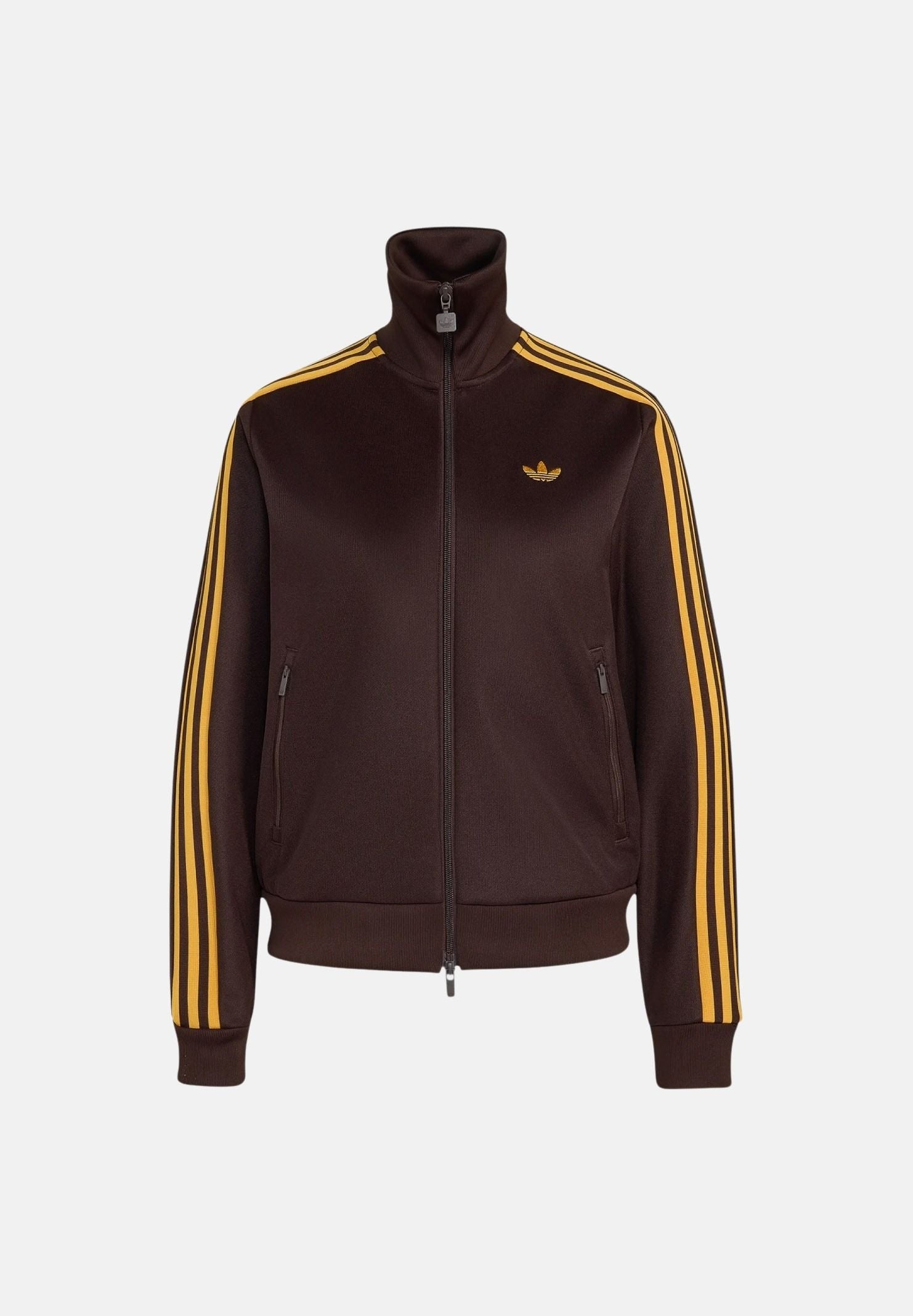 ADIDAS ORIGINALS Felpa FIREBIRD TRACK TOP Auburn marrone da donna con 3-Stripes a contrasto sulle maniche. KV9561 . ADIDAS ORIGINALS 