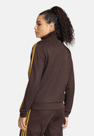 ADIDAS ORIGINALS Felpa FIREBIRD TRACK TOP Auburn marrone da donna con 3-Stripes a contrasto sulle maniche. KV9561 . ADIDAS ORIGINALS 