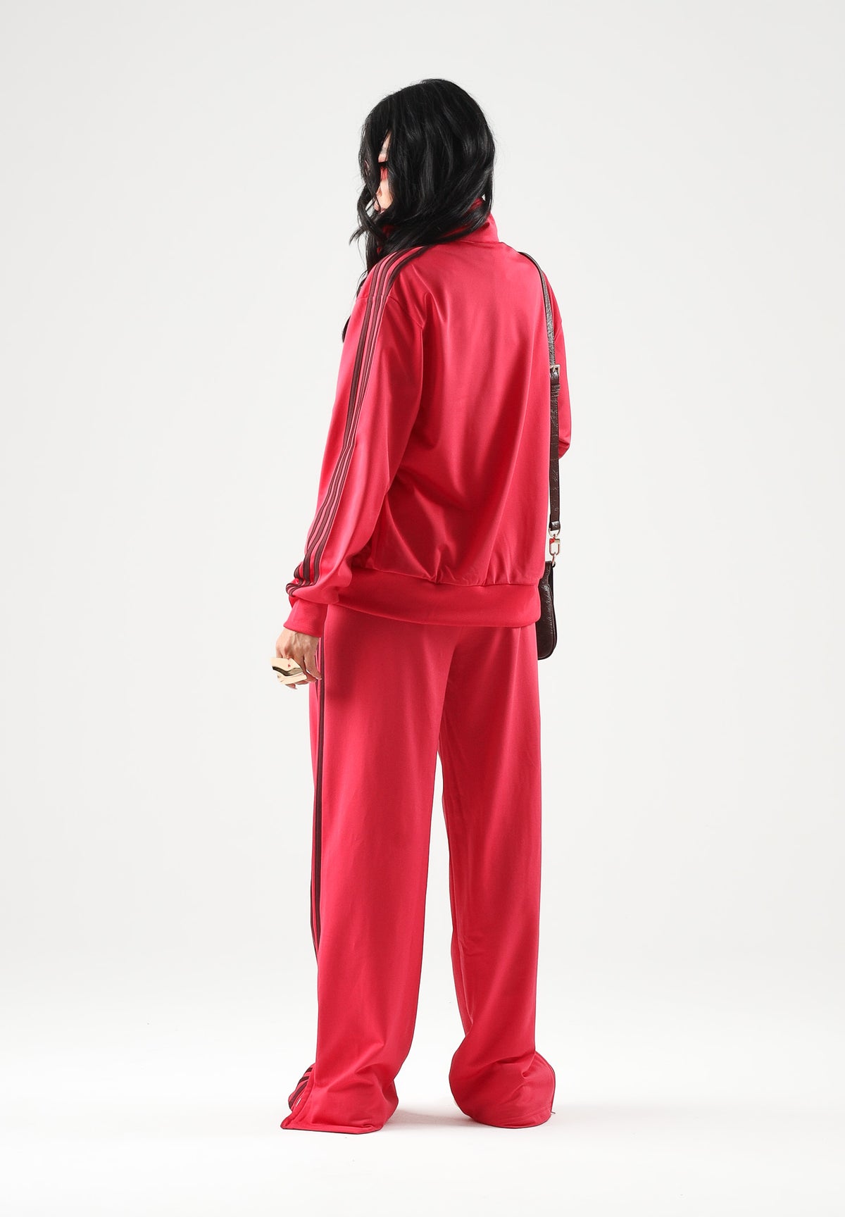ADIDAS ORIGINALS Felpa con zip FIREBIRD TRACK TOP power pink rosa acceso da donna con logo trefoil e tessuto acetato KW0224 . ADIDAS ORIGINALS 