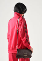 ADIDAS ORIGINALS Felpa con zip FIREBIRD TRACK TOP power pink rosa acceso da donna con logo trefoil e tessuto acetato KW0224 . ADIDAS ORIGINALS 