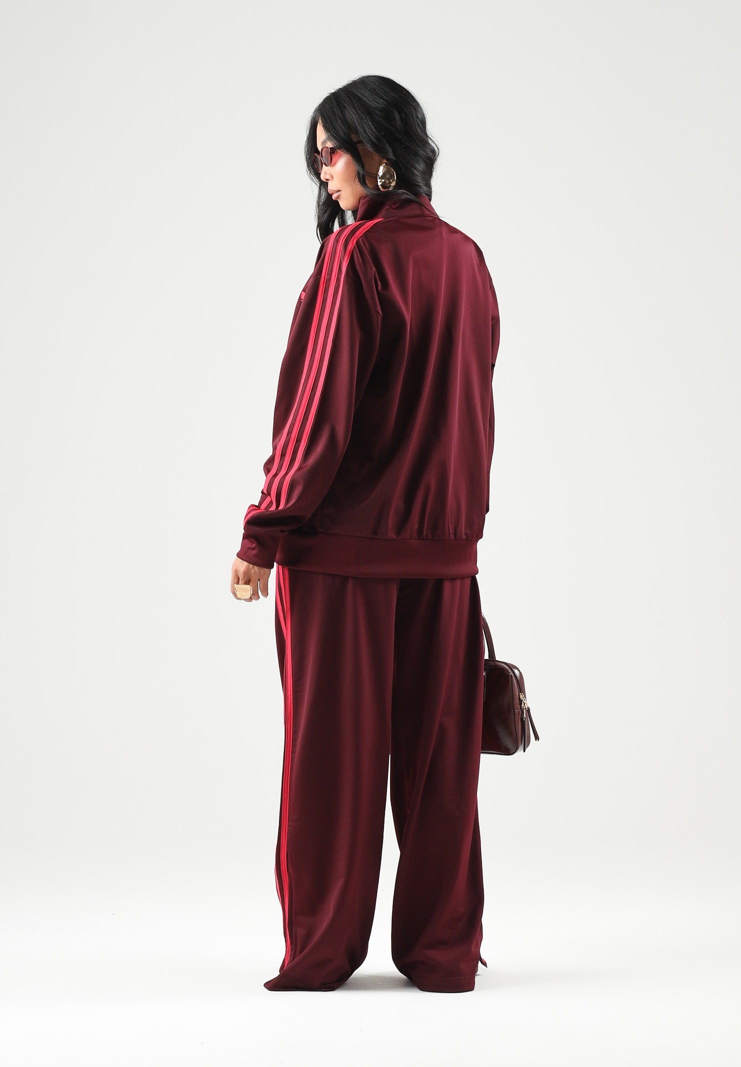 ADIDAS ORIGINALS Felpa con zip FIREBIRD TRACK TOP LOOSE maroon boreaux da donna KW0226 . ADIDAS ORIGINALS 