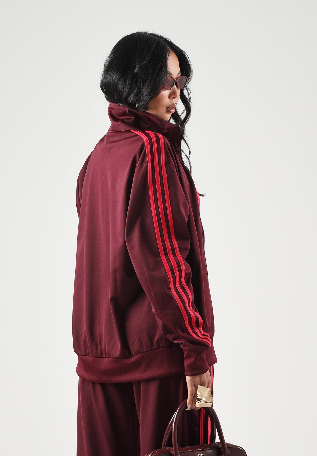 ADIDAS ORIGINALS Felpa con zip FIREBIRD TRACK TOP LOOSE maroon boreaux da donna KW0226 . ADIDAS ORIGINALS 