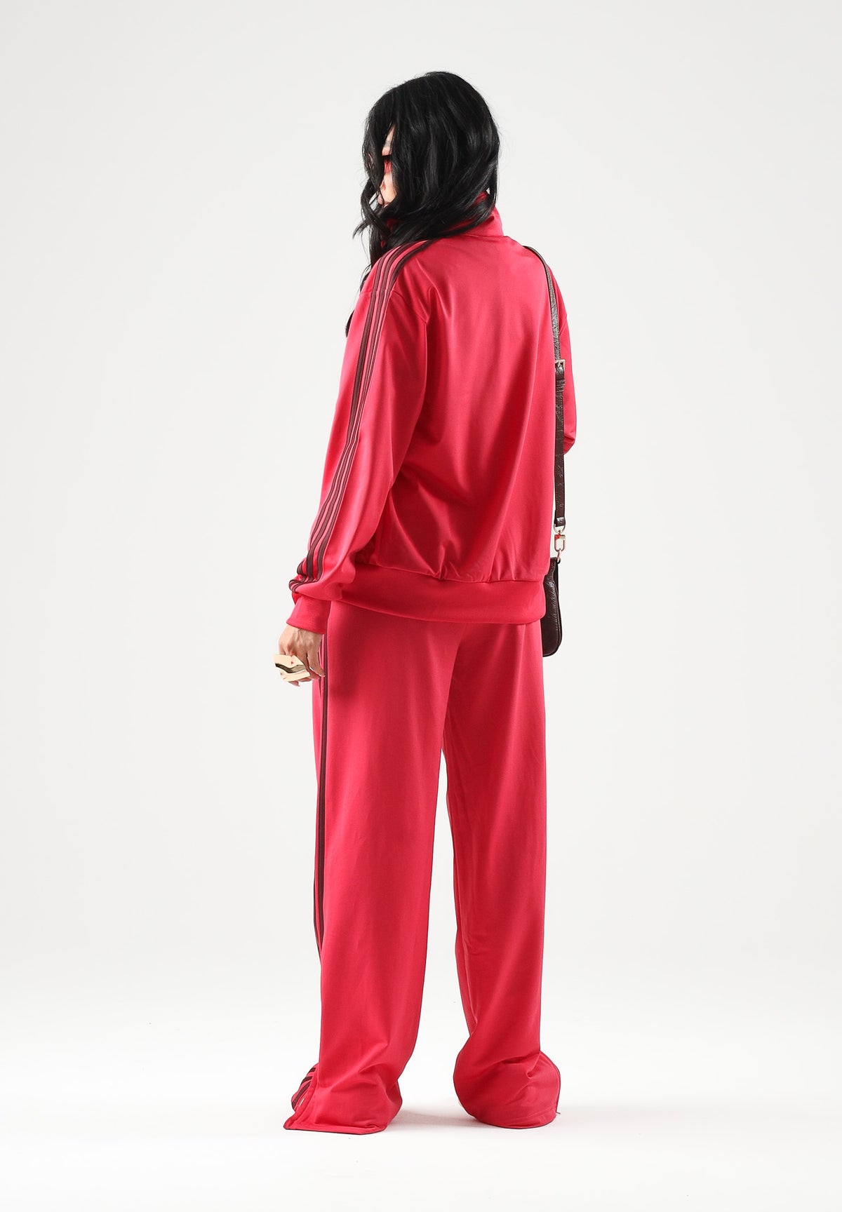 ADIDAS ORIGINALS Pantaloni FIREBIRD LOOSE Maroon rosa acceso e bordeaux da donna. KW0228 . ADIDAS ORIGINALS 
