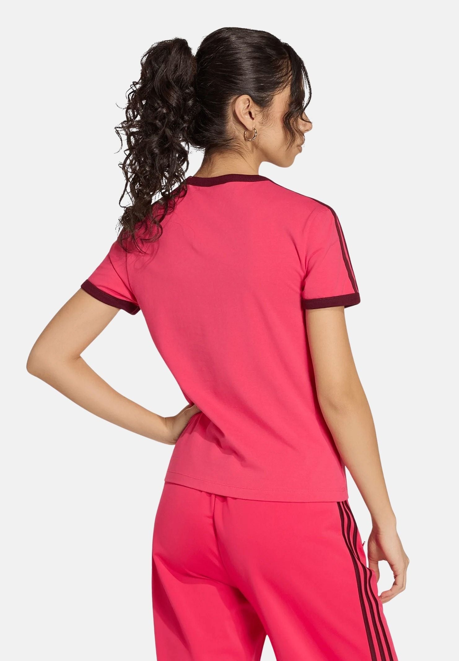 ADIDAS ORIGINALST-shirt 3-Stripes Vivid Red / Bordeaux rosso donna. KW0234 . ADIDAS ORIGINALS 