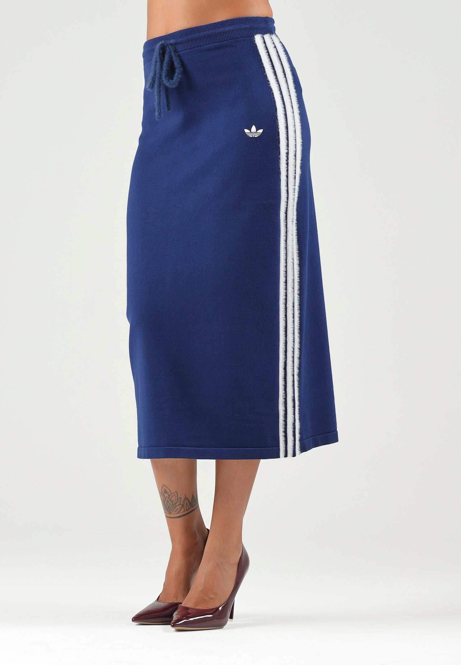 ADIDAS ORIGINALS Gonna KNITTED SKIRT Dark Blue, blu scuro da donna KW2586 . ADIDAS ORIGINALS 