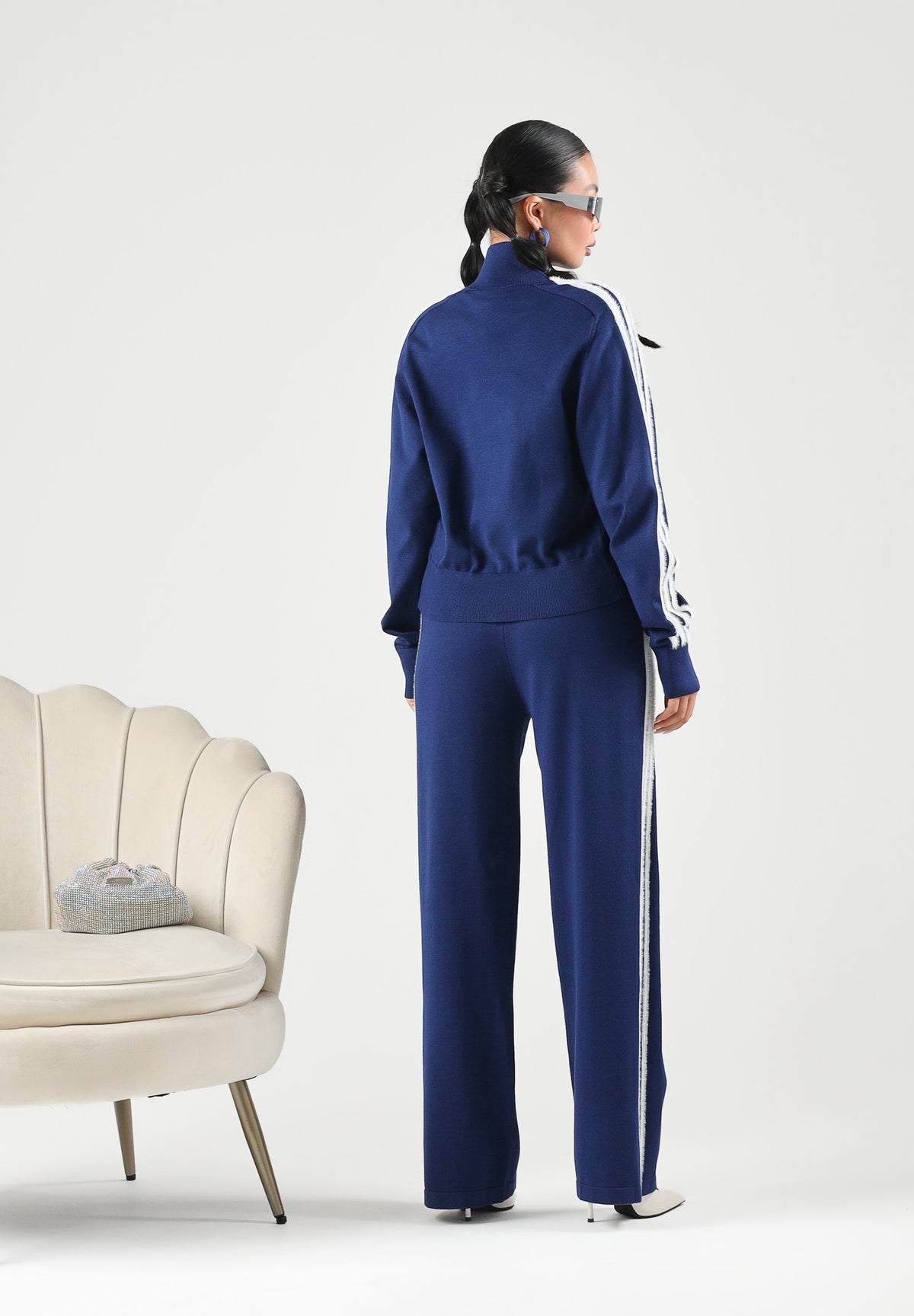 ADIDAS ORIGINALS Pantaloni KNIT FIREBIRD TRACK PANT dark blu da doonna con 3-stripes iconiche KW2605 . ADIDAS ORIGINALS 
