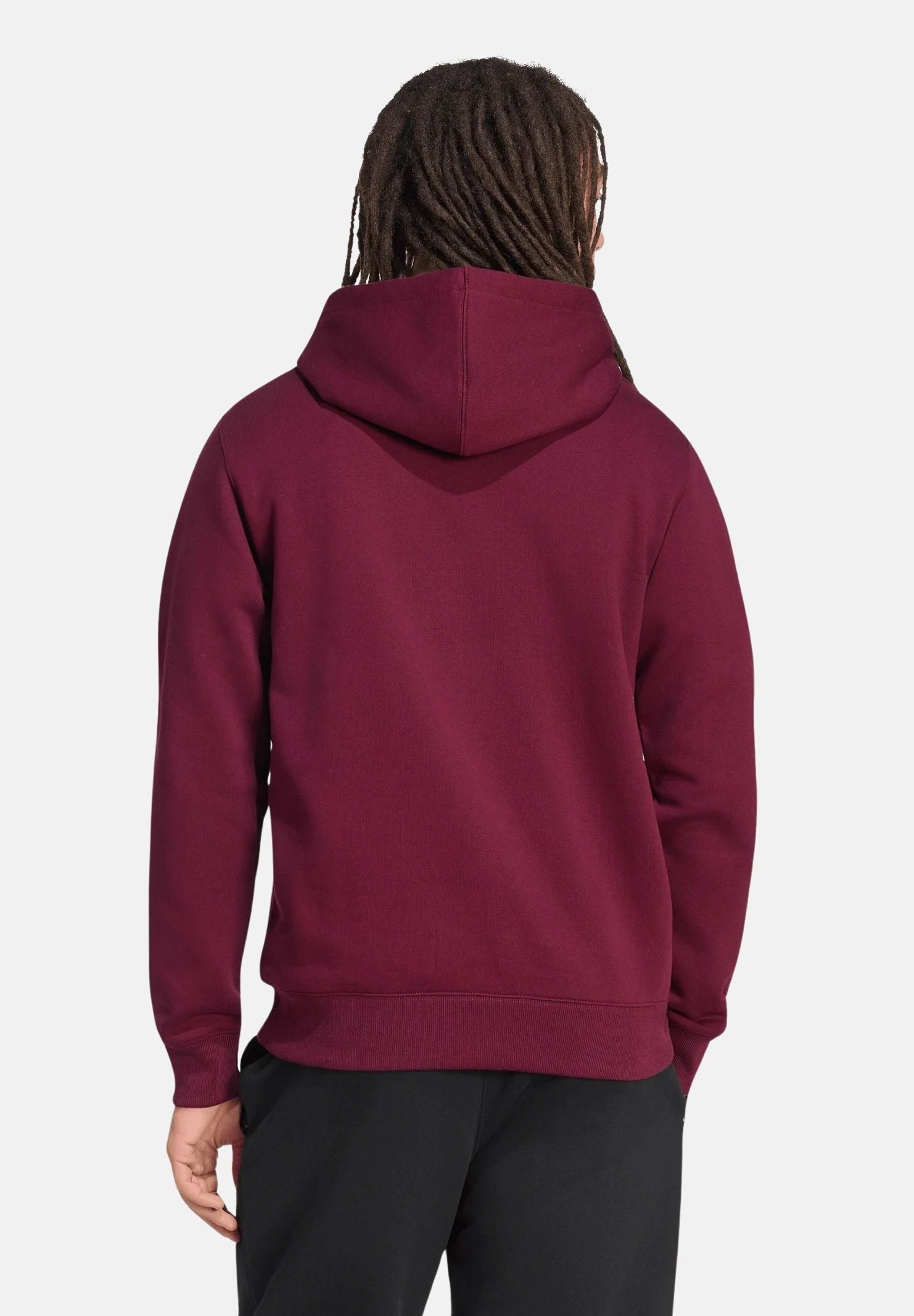 ADIDAS ORIGINALS Felpa TREFOIL ESSENTIAS HOODIE marron bordeaaux da uomo<BR/> KW5048 . ADIDAS ORIGINALS 
