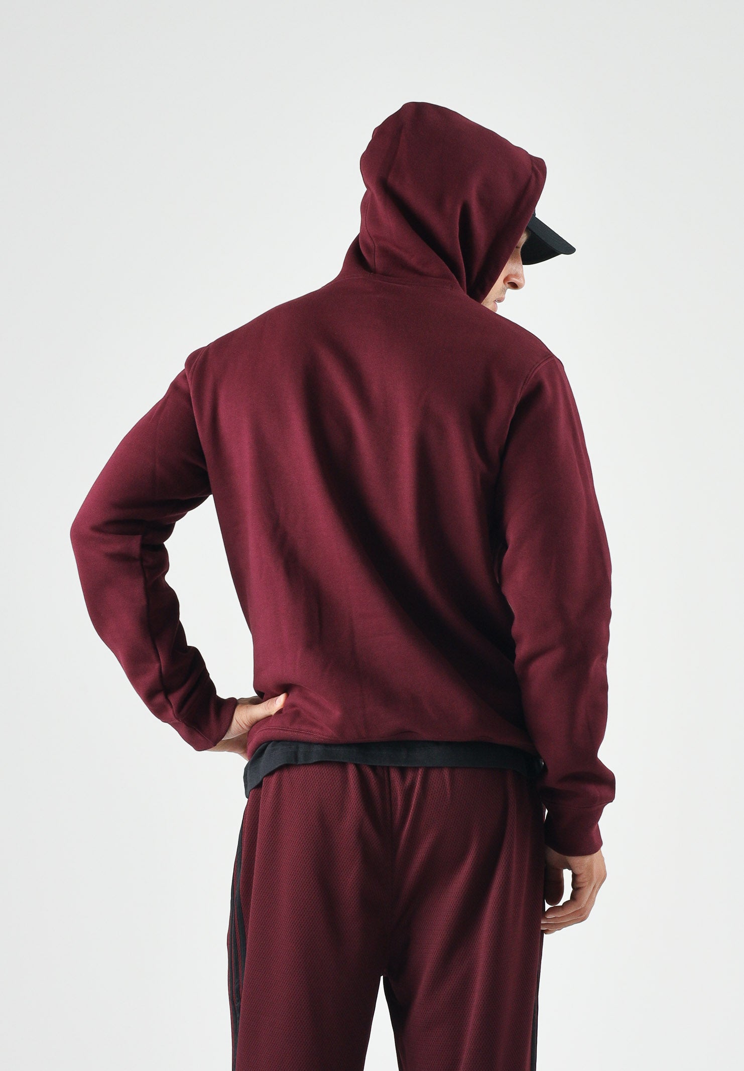 ADIDAS ORIGINALS Felpa TREFOIL ESSENTIAS HOODIE marron bordeaaux da uomo<BR/> KW5048 . ADIDAS ORIGINALS 