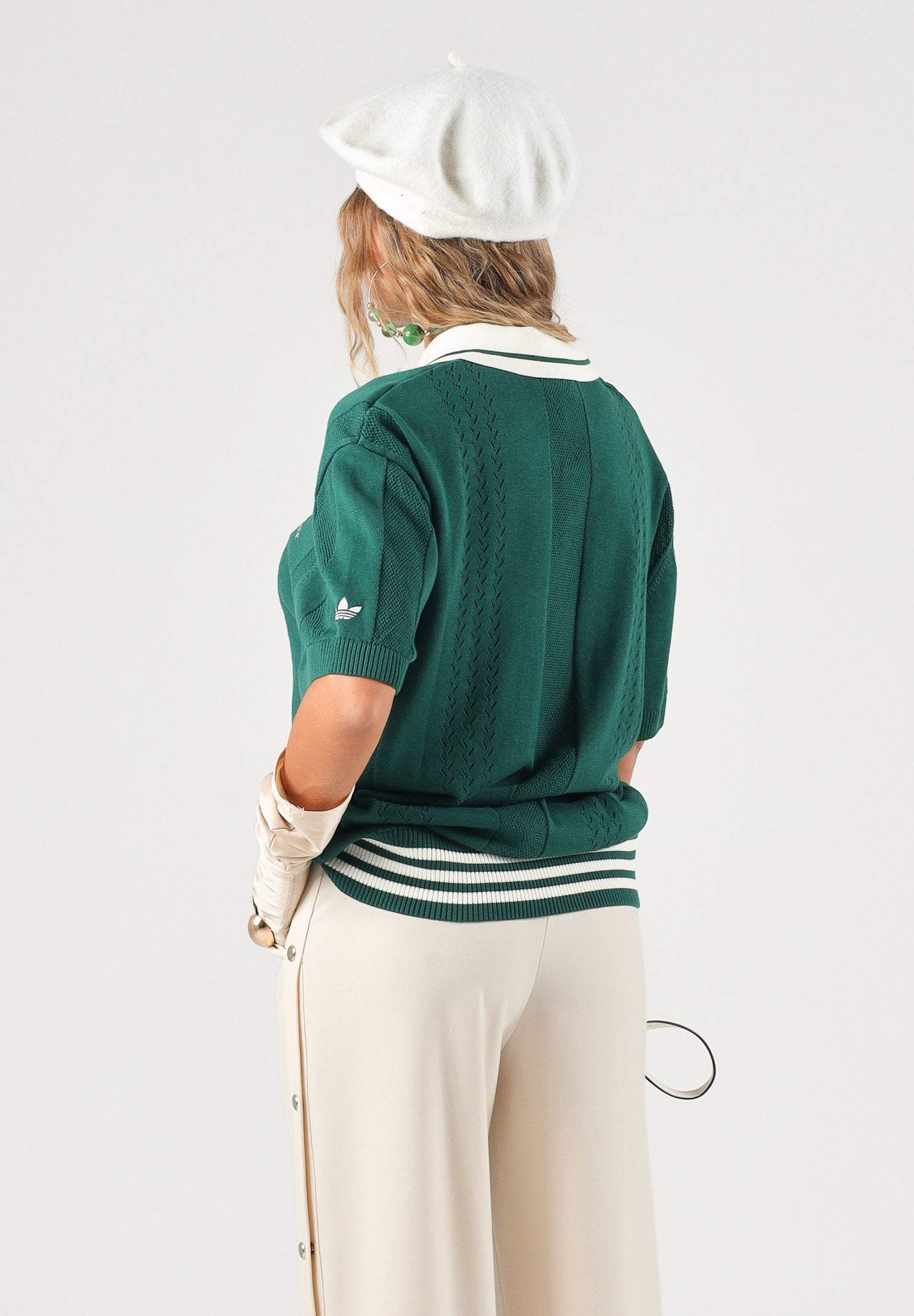 ADIDAS ORIGINALS Polo RUGBY KNIT verde per uomo e donna KW5681 . ADIDAS ORIGINALS 