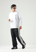 ADIDAS ORIGINALS Pantaloni CUTLINE nero da uomo con iconiche 3-stripes KW8023 . ADIDAS ORIGINALS 