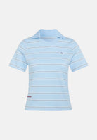 ADIDAS ORIGINALS Polo ADICOLOR azzurra da donna con motivo a righe KX0740 . ADIDAS ORIGINALS 