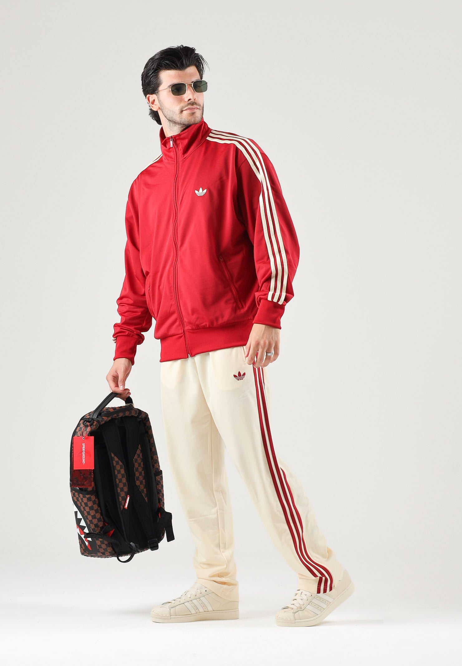 ADIDAS ORIGINALS Felpa con zip FIREBIRD TRACK victory red-rosso da uomo con iconiche 3-Stripes KX6921 . ADIDAS ORIGINALS 