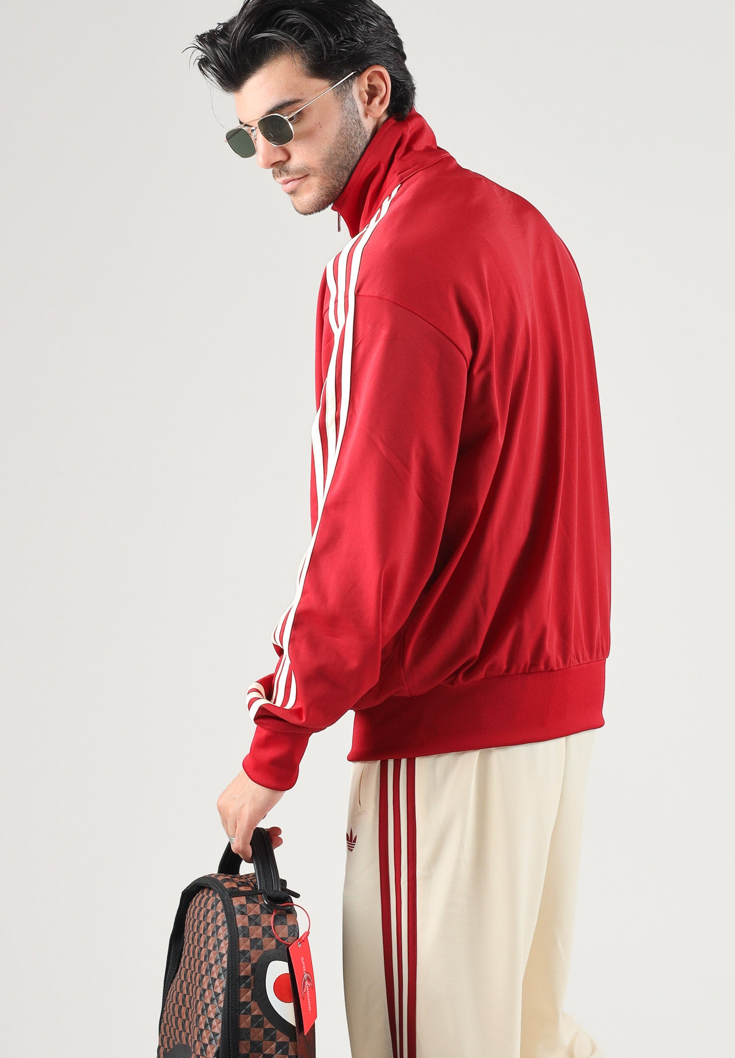 ADIDAS ORIGINALS Felpa con zip FIREBIRD TRACK victory red-rosso da uomo con iconiche 3-Stripes KX6921 . ADIDAS ORIGINALS 