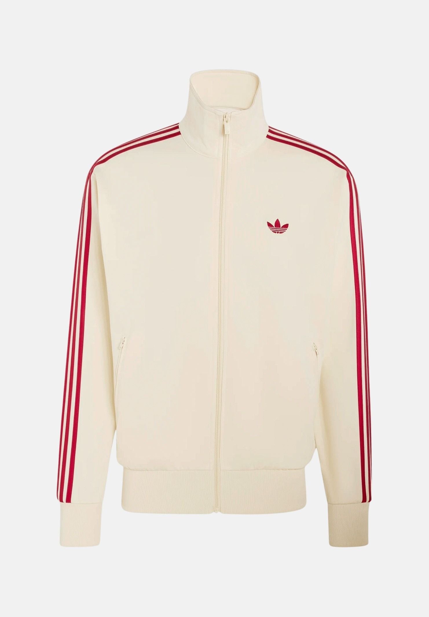 ADIDAS ORIGINALS Felpa FIREBIRD TRACK TOP Warm Vanilla da uomo con iconiche 3-Stripes rosse KX6922 . ADIDAS ORIGINALS 