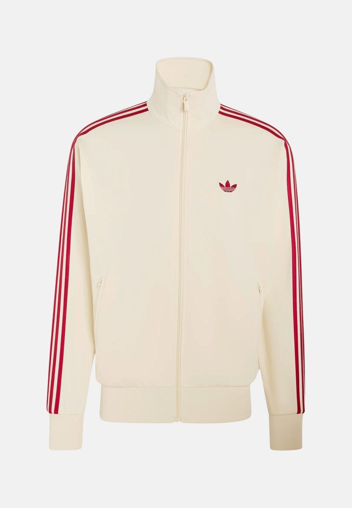 ADIDAS ORIGINALS Felpa FIREBIRD TRACK TOP Warm Vanilla da uomo con iconiche 3-Stripes rosse KX6922 . ADIDAS ORIGINALS 