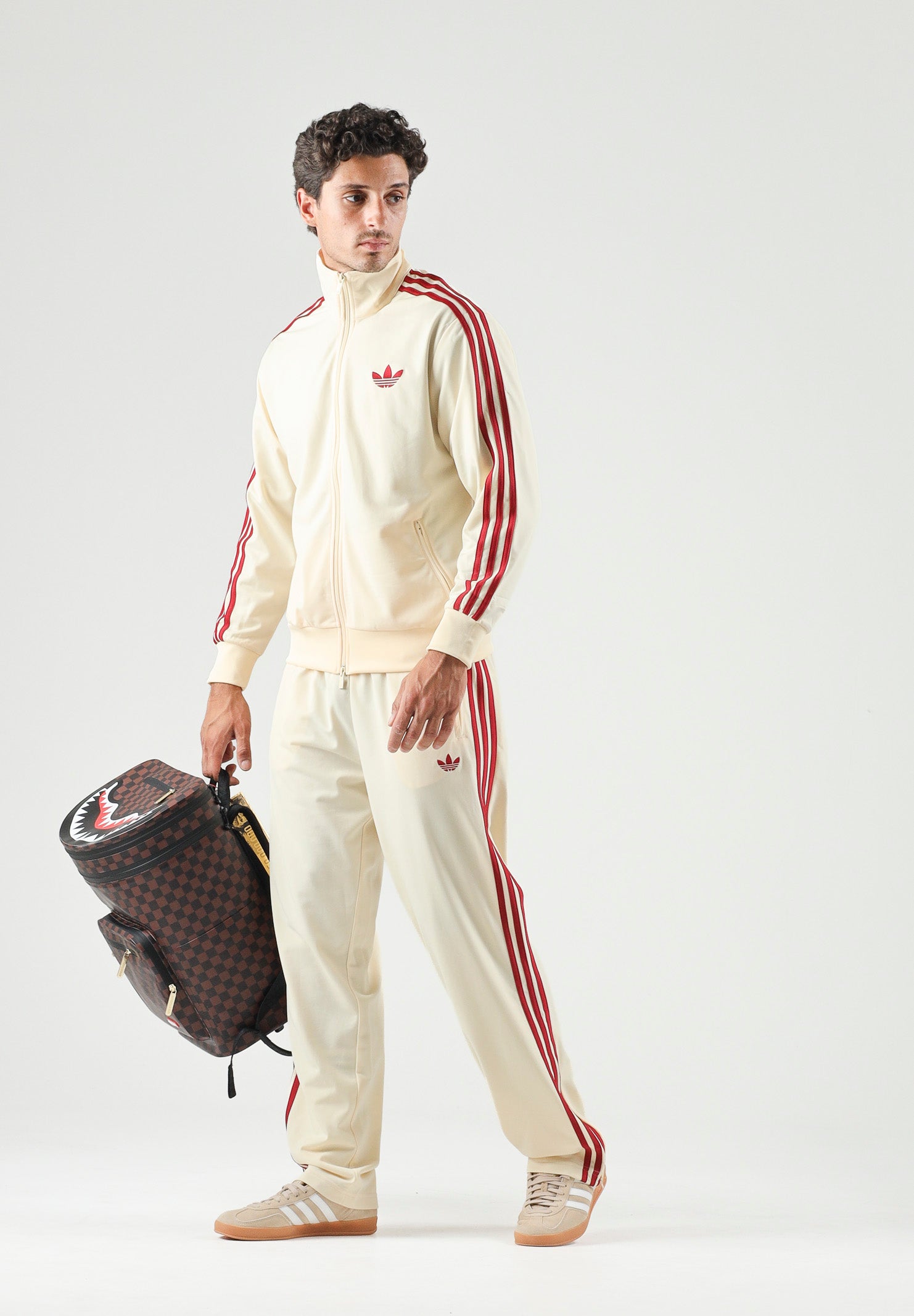 ADIDAS ORIGINALS Pantaloni PINSTRIPE FIREBIRD, colore warm vanilla, avorio-crema, per uomo e donna KX6924 . ADIDAS ORIGINALS 