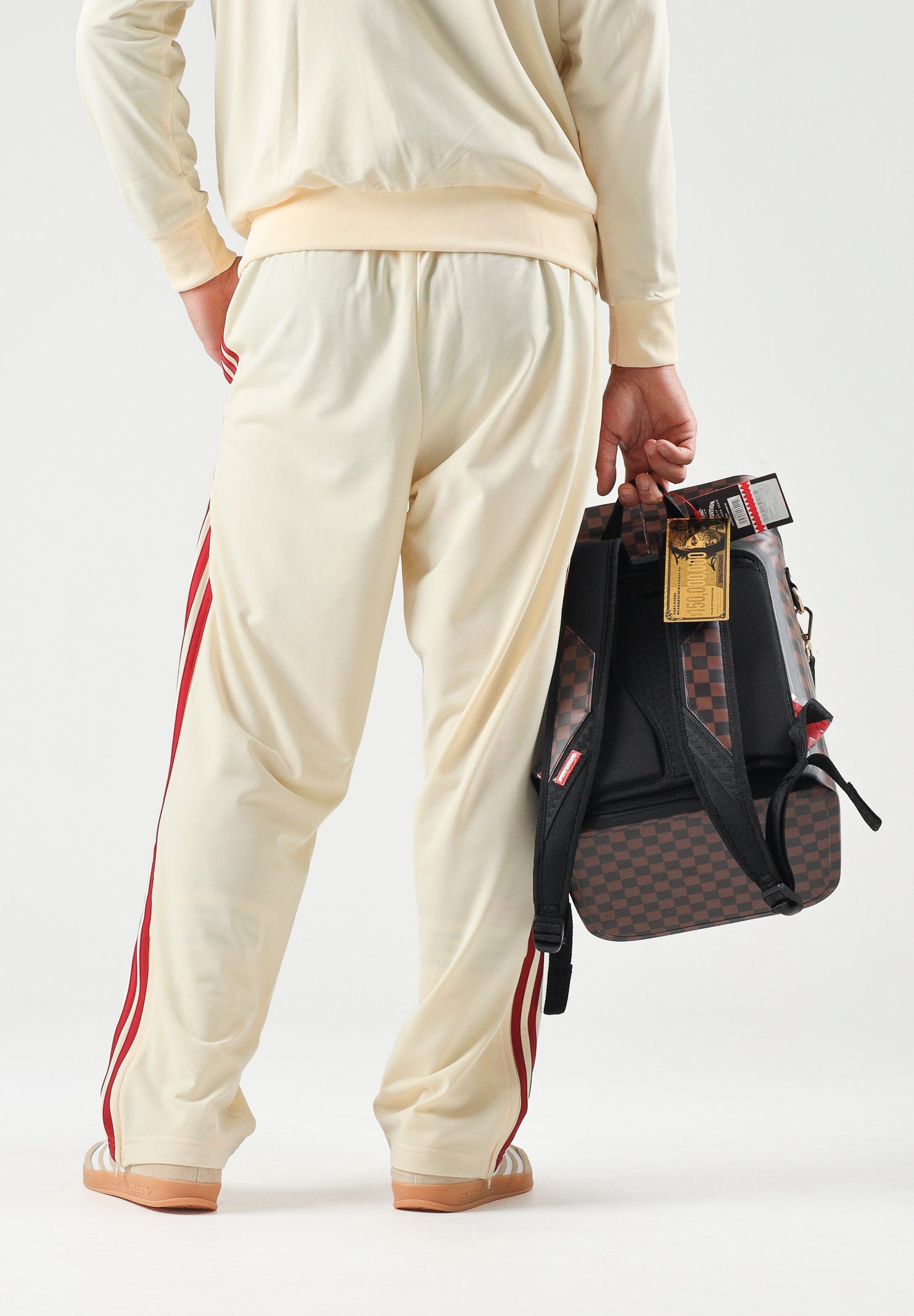 ADIDAS ORIGINALS Pantaloni PINSTRIPE FIREBIRD, colore warm vanilla, avorio-crema, per uomo e donna KX6924 . ADIDAS ORIGINALS 