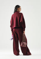 ADIDAS ORIGINALS Pantaloni SPACER TRACKPANTS Maroon bordeaux da donna con logo iconico KY0850 . ADIDAS ORIGINALS 
