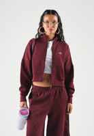 ADIDAS ORIGINALS Felpa SPACER TRACKTOP Maroon Bordeaux da donna con zip frontale KY0859 . ADIDAS ORIGINALS 