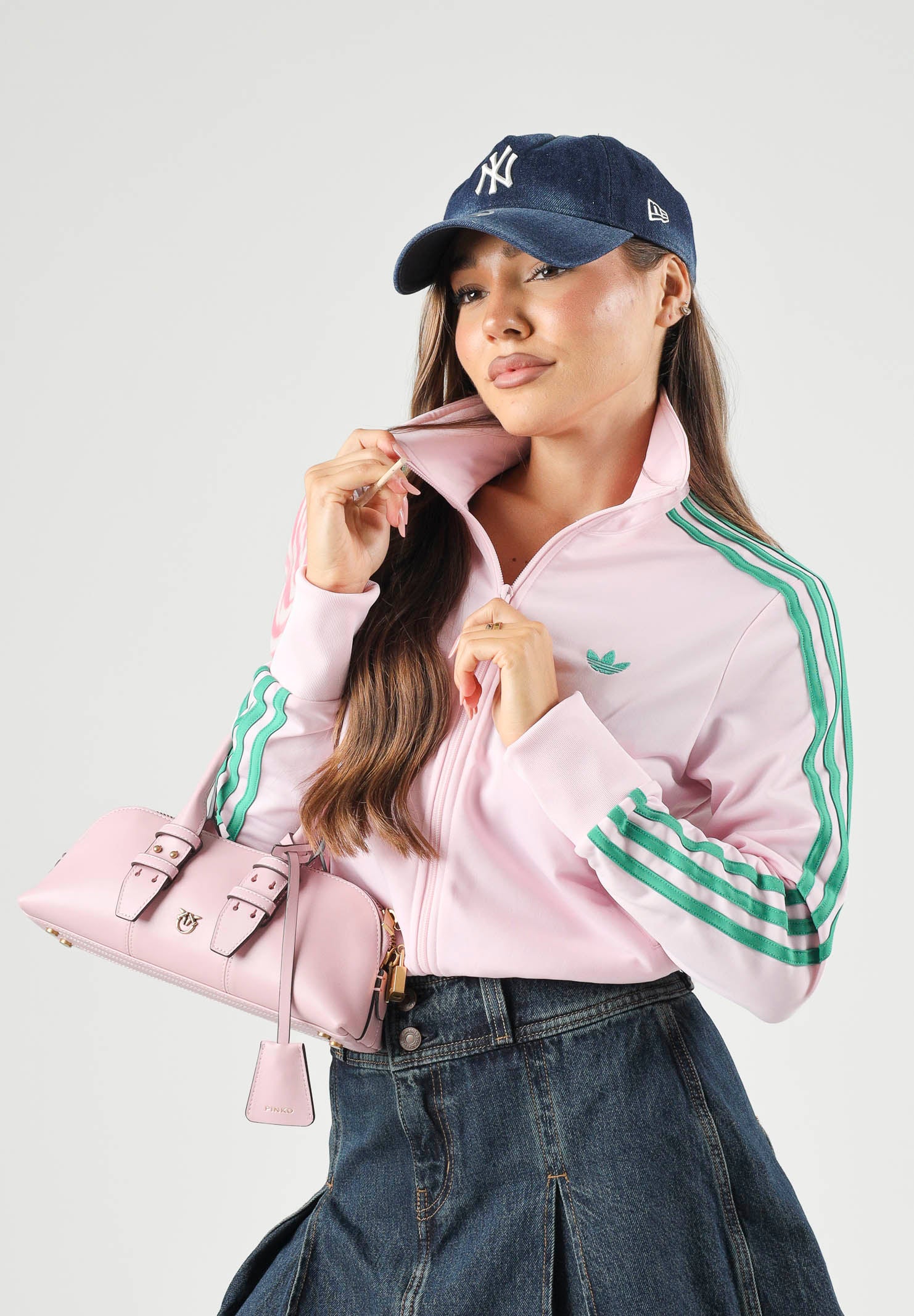 ADIDAS ORIGINALS Felpa con zip FIREBIRD TRACK con zip clear pink, rosa chiaro da donna<BR/> KY0885 . ADIDAS ORIGINALS 