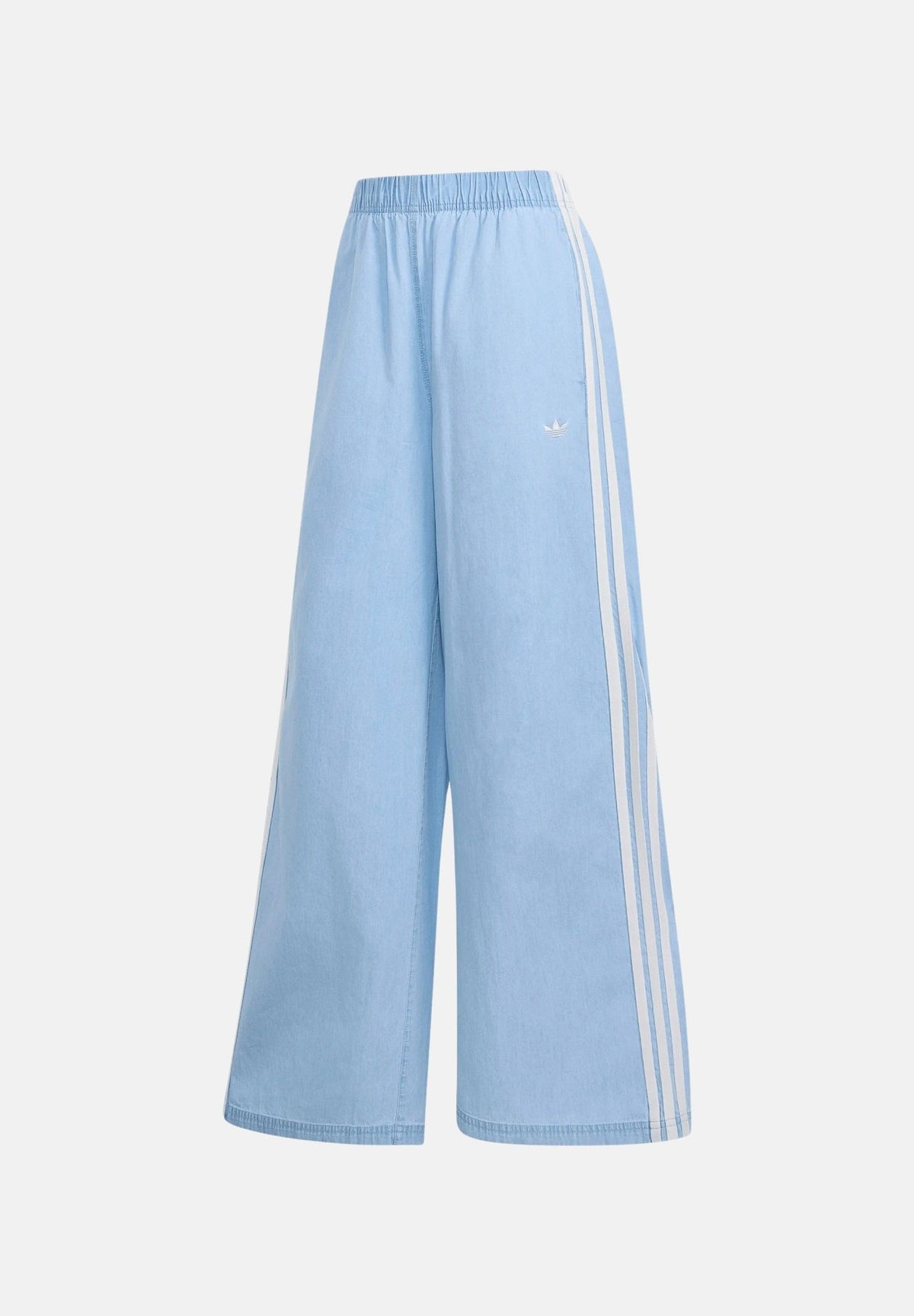 ADIDAS ORIGINALS Pantalone SUMMER GLOW light-denim, azzurro chiaro, da donna, con iconiche 3-Stripes a contrasto KY8111 . ADIDAS ORIGINALS 