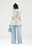 ADIDAS ORIGINALS Pantalone SUMMER GLOW light-denim, azzurro chiaro, da donna, con iconiche 3-Stripes a contrasto KY8111 . ADIDAS ORIGINALS 