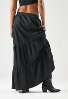 ADIDAS ORIGINALS Gonna SUMMER GLOW denim nero da donna con iconiche 3-Stripes a contrasto KY8114 . ADIDAS ORIGINALS 