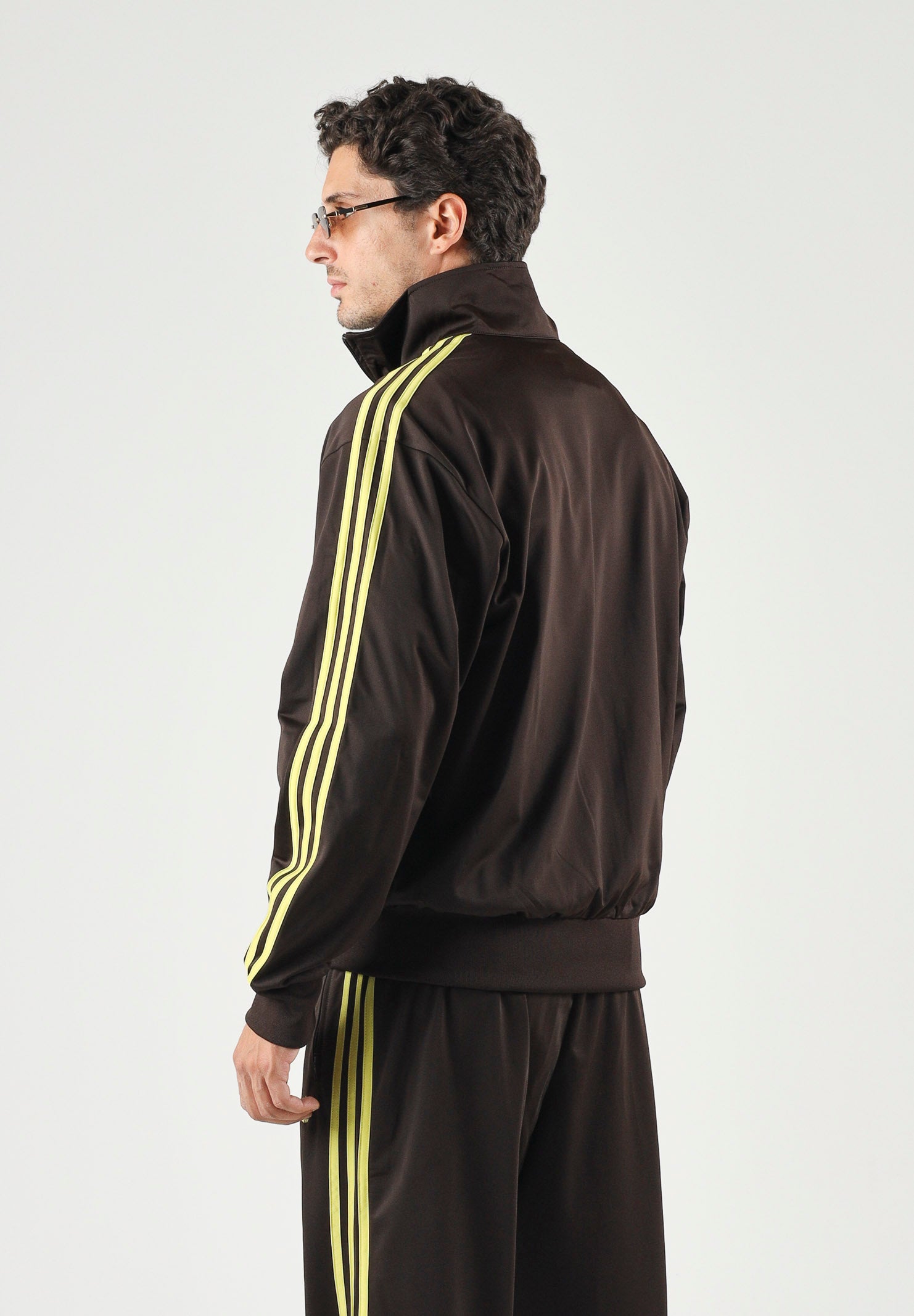 ADIDAS ORIGINALS felpa track jacket Beckenbauer AURCO PRELIM marrone scuro e giallo uomo. KZ1181 . ADIDAS ORIGINALS 