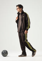 ADIDAS ORIGINALS felpa track jacket Beckenbauer AURCO PRELIM marrone scuro e giallo uomo. KZ1181 . ADIDAS ORIGINALS 