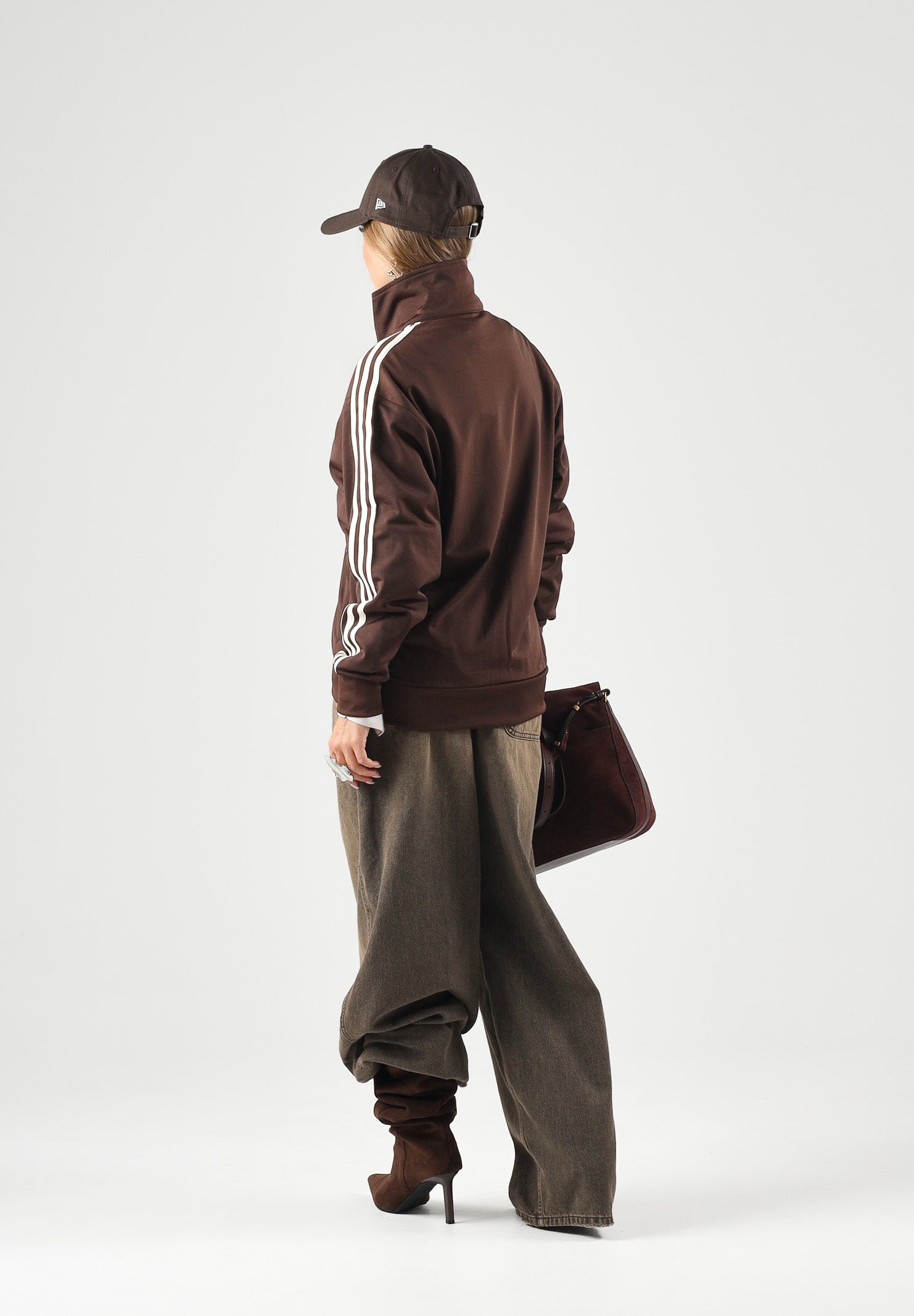 ADIDAS ORIGINALS Felpa con zip FIREBIRD TRACK TOP auburn marrone da donna con logo iconico LC6499 . ADIDAS ORIGINALS 