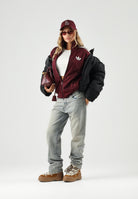 ADIDAS ORIGINALS Felpa con zip  FIREBIRD TRACK TOP maroon bordeaux da donna con logo iconico LC6500 . ADIDAS ORIGINALS 