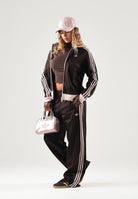 ADIDAS ORIGINALS Felpa con zip CLASSIC TRACK TOP Aurora Coffee, marrone e rosa cipria da donna LC6503 . ADIDAS ORIGINALS 